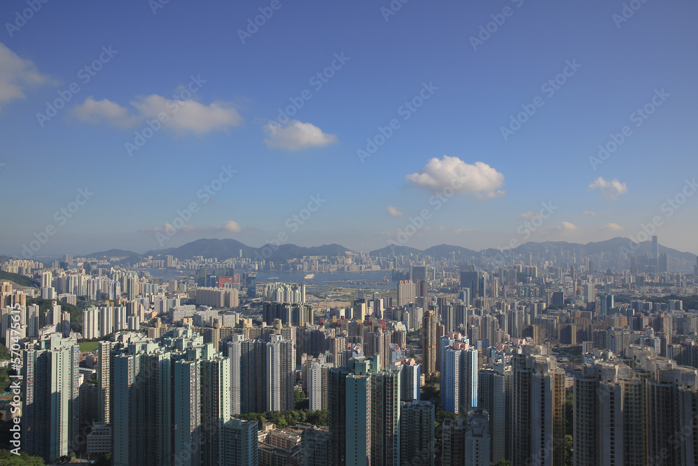 Fototapeta premium the Kowloon residential building, Cityscape and skyline 1 June 2013