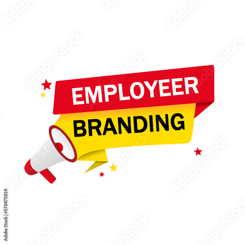 Employer branding banner icon. Web element design. Flat style vector illustration.
