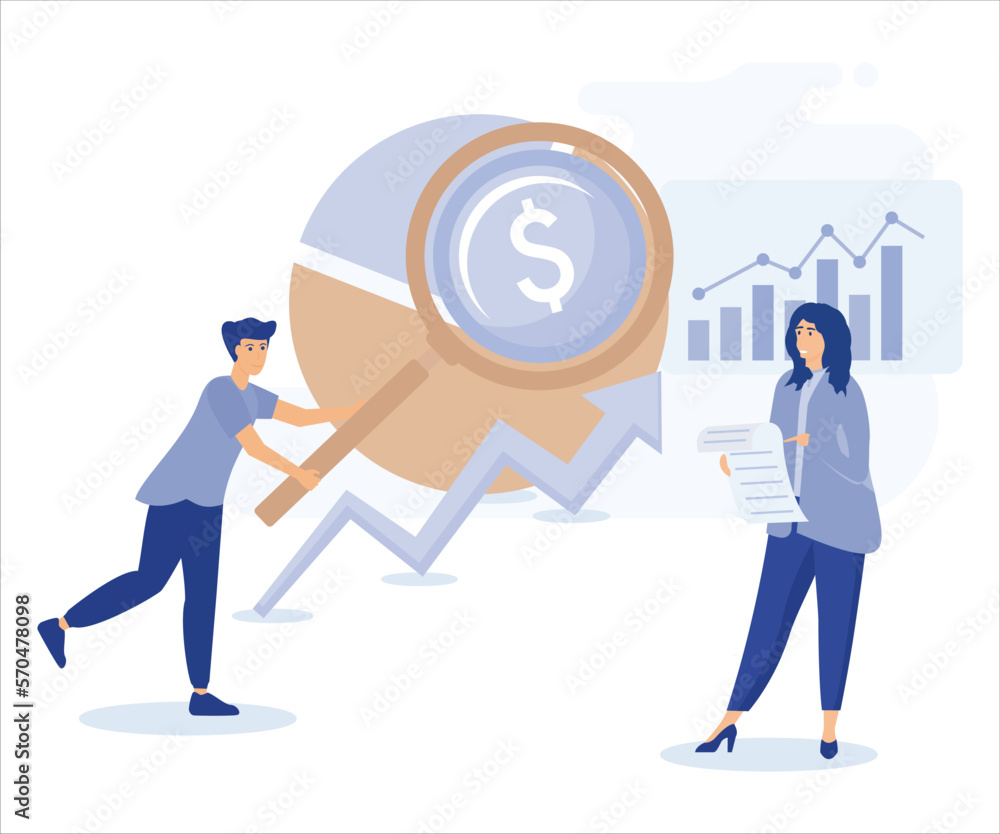 Creative characters and their business activity. People connecting puzzle pieces, generating new ideas, analyzing corporate data. flat vector modern illustration Creative characters and their business activity. People connecting puzzle pieces, generating new ideas, analyzing corporate data. flat vector modern illustration
