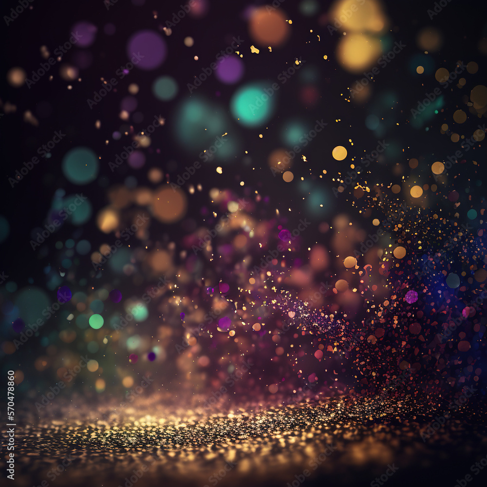 background with blurred luxury light confetti. Generative AI