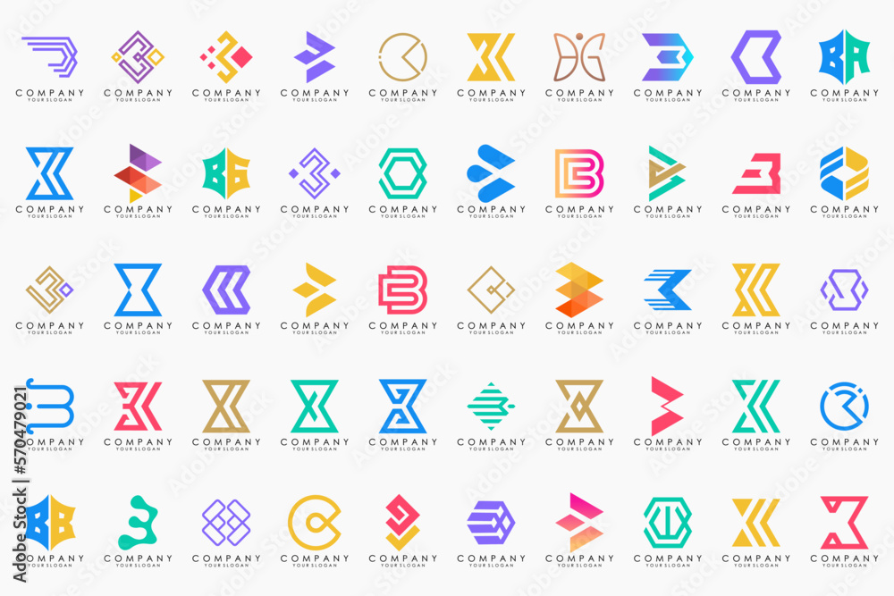 abstract letter B logo icon set. design for business of luxury, elegant, simple. abstract letter B logo icon set. design for business of luxury, elegant, simple.