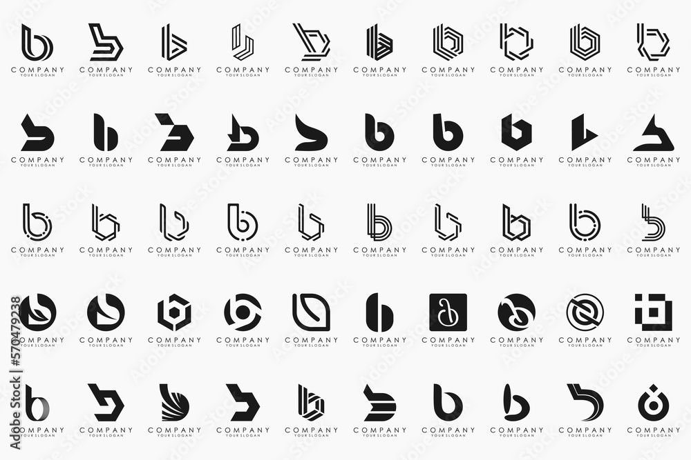 abstract letter B logo icon set. design for business of luxury, elegant, simple. abstract letter B logo icon set. design for business of luxury, elegant, simple.