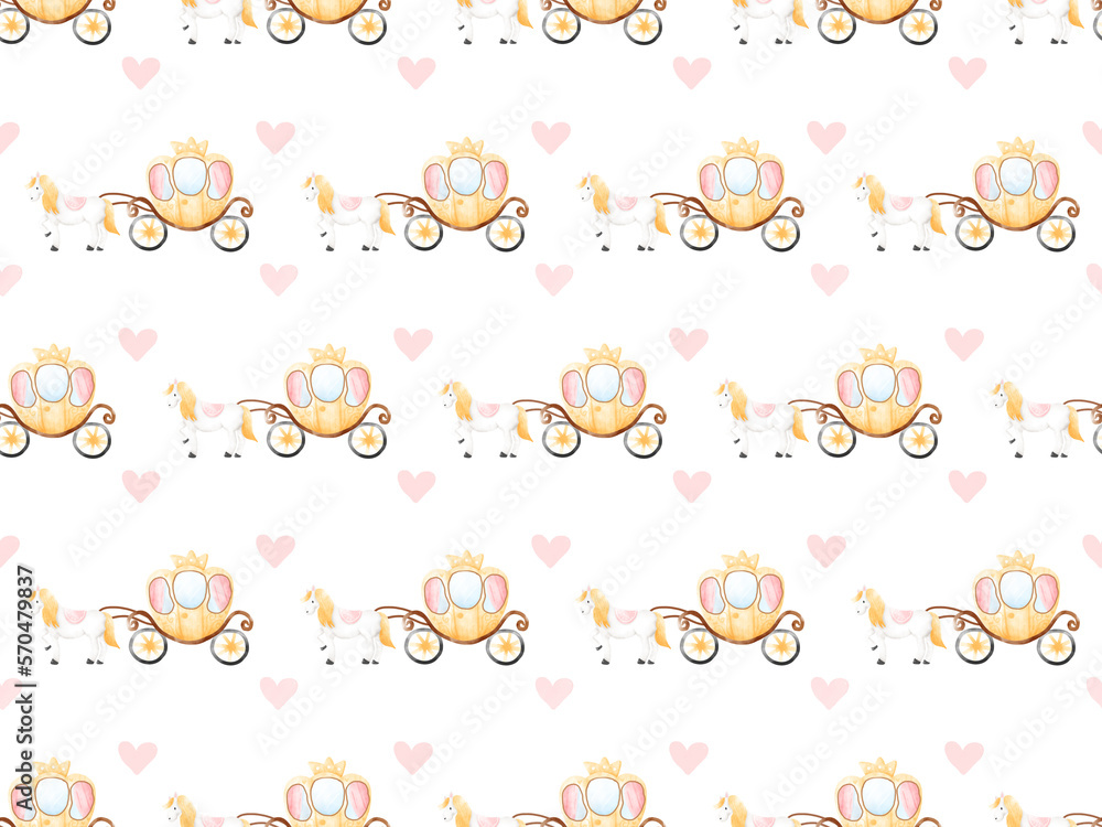 Cute Princess Castle Palace Pattern Background Cute Princess Castle Palace Pattern Background