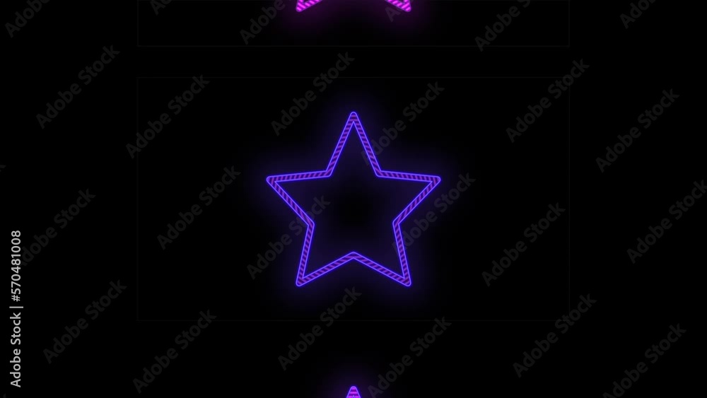 Neon purple stars pattern in rows, motion abstract disco, club and party style background Neon purple stars pattern in rows, motion abstract disco, club and party style background