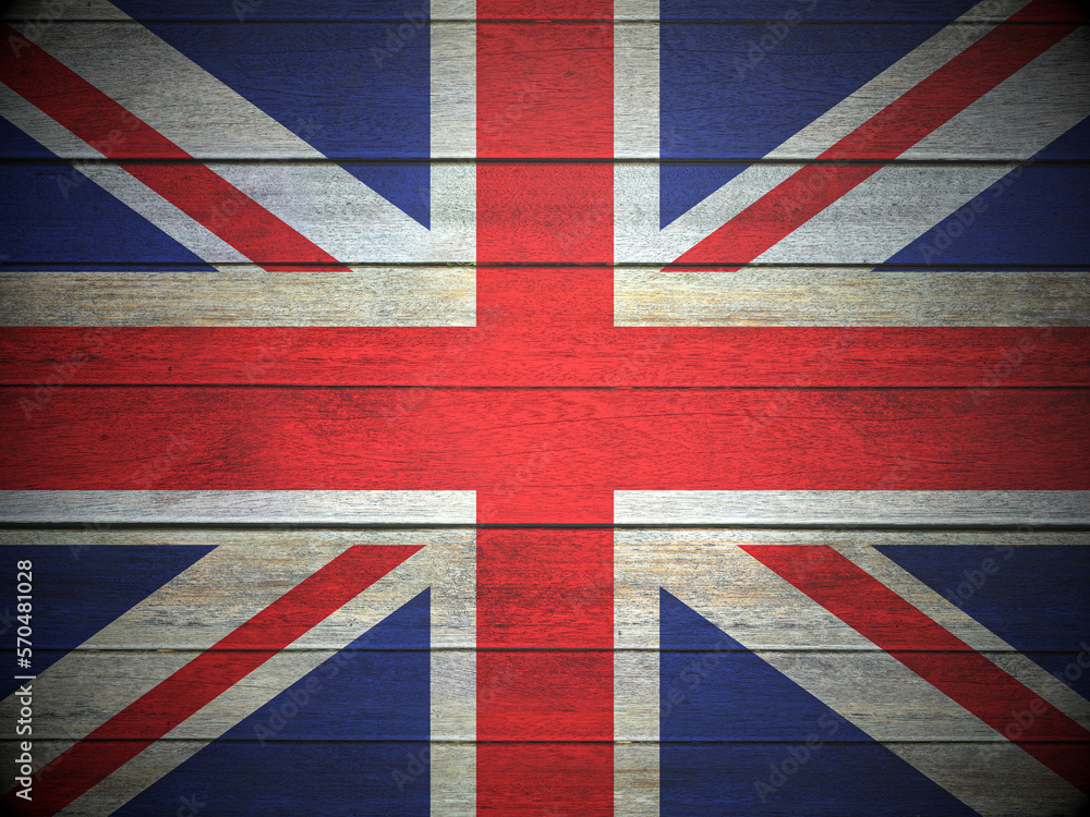Fototapeta premium UK flag wooden planks