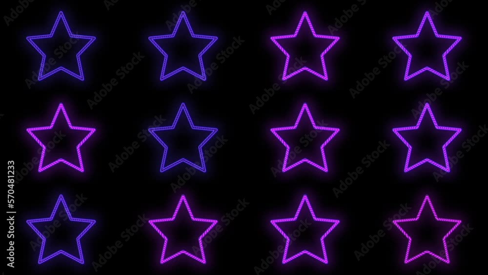 Stars pattern with pulsing neon purple light, motion abstract disco, club and party style background Stars pattern with pulsing neon purple light, motion abstract disco, club and party style background