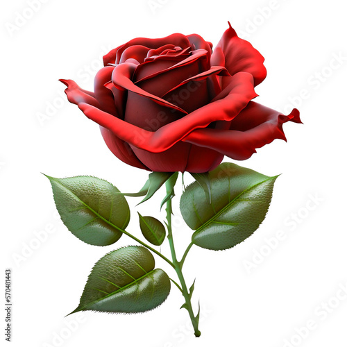red rose 3d flower
