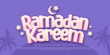 Comic style effect text ramadan kareem template