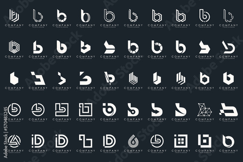 abstract letter B logo icon set. design for business of luxury, elegant, simple.