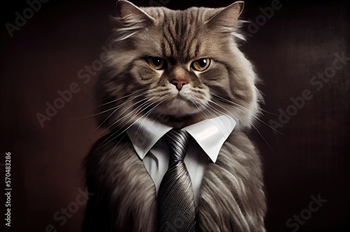 Bengall Cat In A Suit Looking Dapper Generative AI © Johnathan