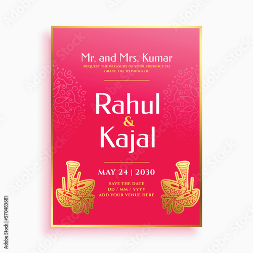indian bridal and groom invitation template for the big day celebration