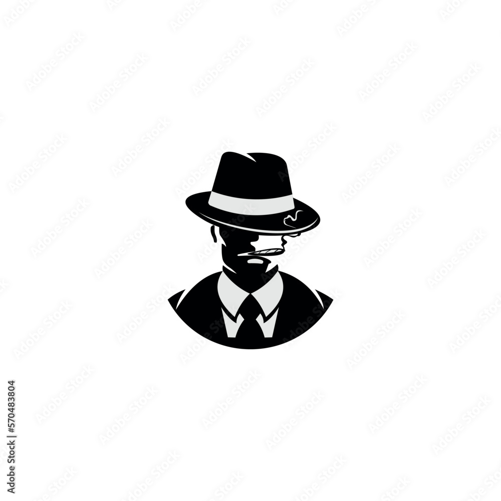 Spy vector isolated flat illustration. detective icon isolated on white background