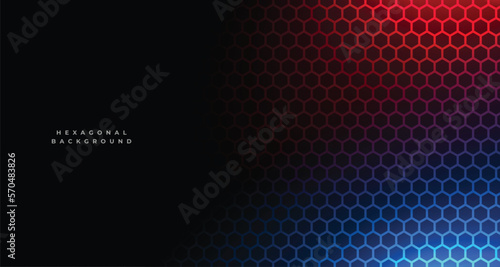 hexagonal grid texture background with light effect