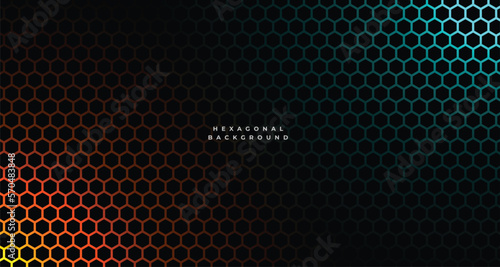 dark and shiny hexagonal pattern background in geometric style