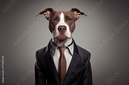 Dog In A Suit Dressed Well Generative AI © Johnathan