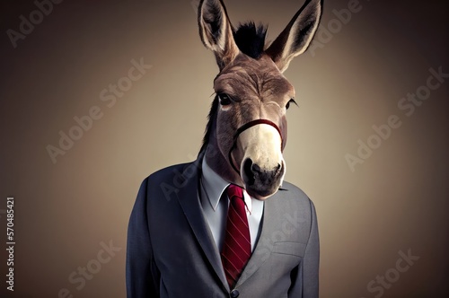 Donkey In A Suit Well Dressed Generative AI