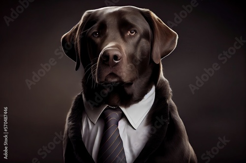 Labrador Retriever In A Suit Looking Sharp Generative AI © Johnathan