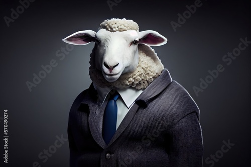 Sheep In A Suit Well Dressed Generative AI © Johnathan