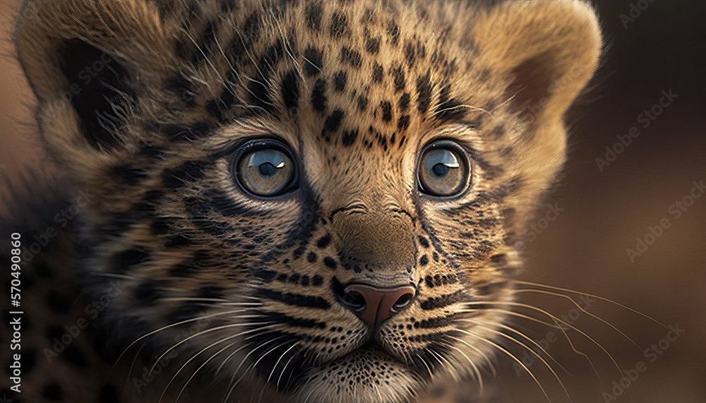 Vulnerable animal - baby Leopard