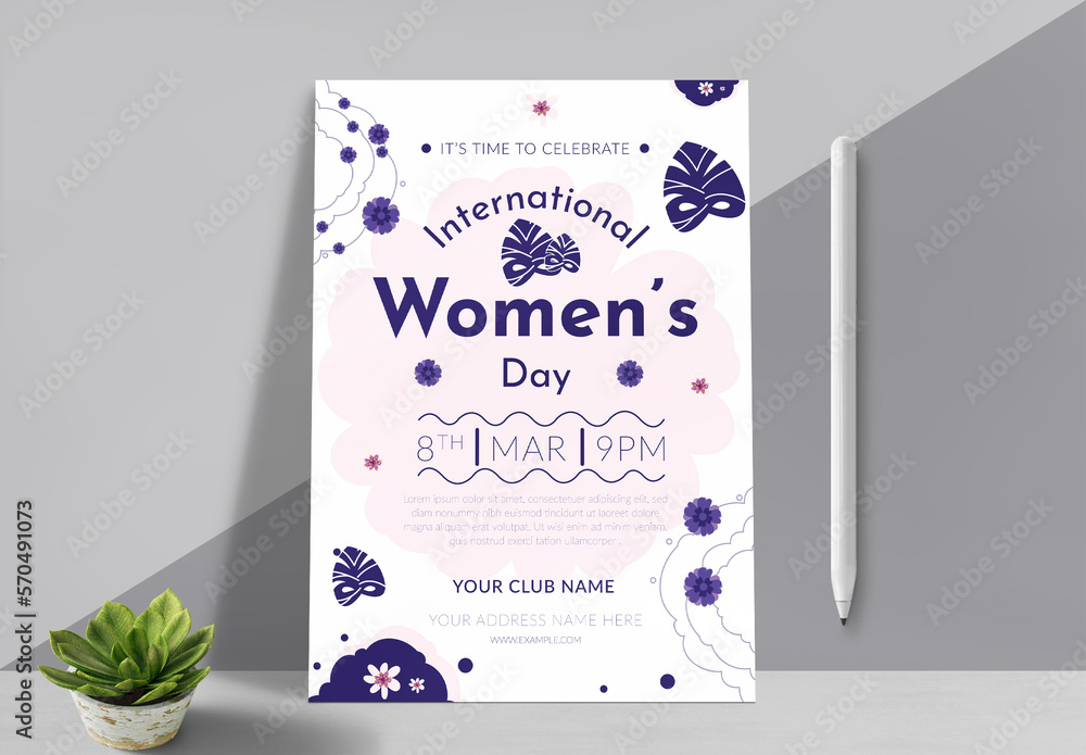 International Women Day Flyer Design Template Stock Template | Adobe Stock