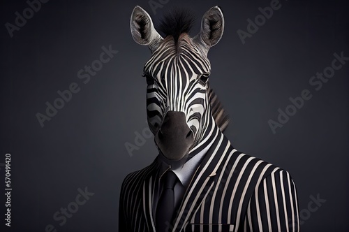 Zebra In A Suit Ready For Business Generative AI