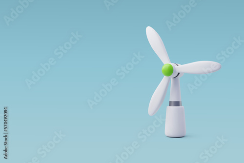 3d Vector Wind Turbine, Green Energy, Clean Energy, Environmental Alternative Energy Concept.