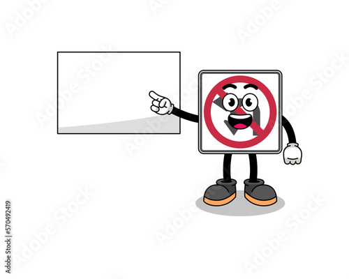 no left or U turn road sign illustration doing a presentation