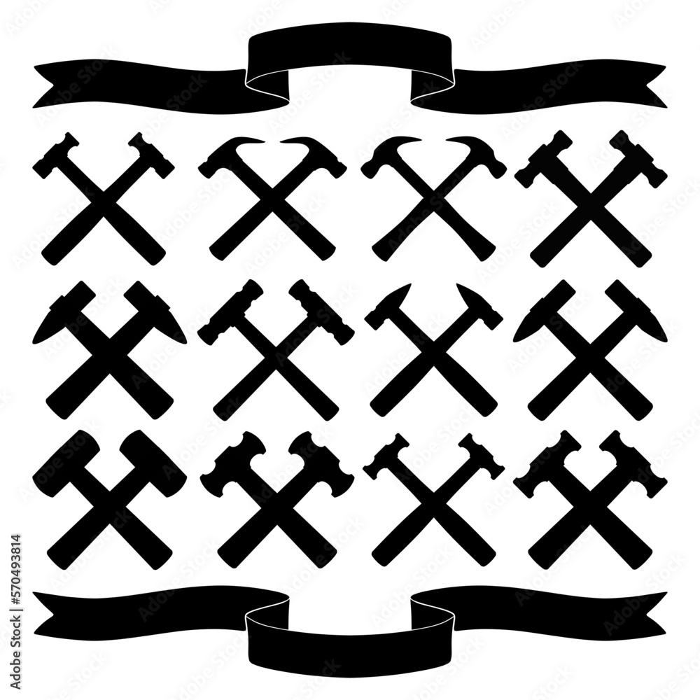 Hammers. Icons with tools Hammers. Icons with tools