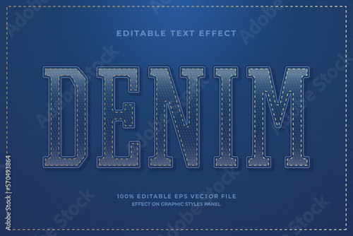 decorative denim editable text effect vector design