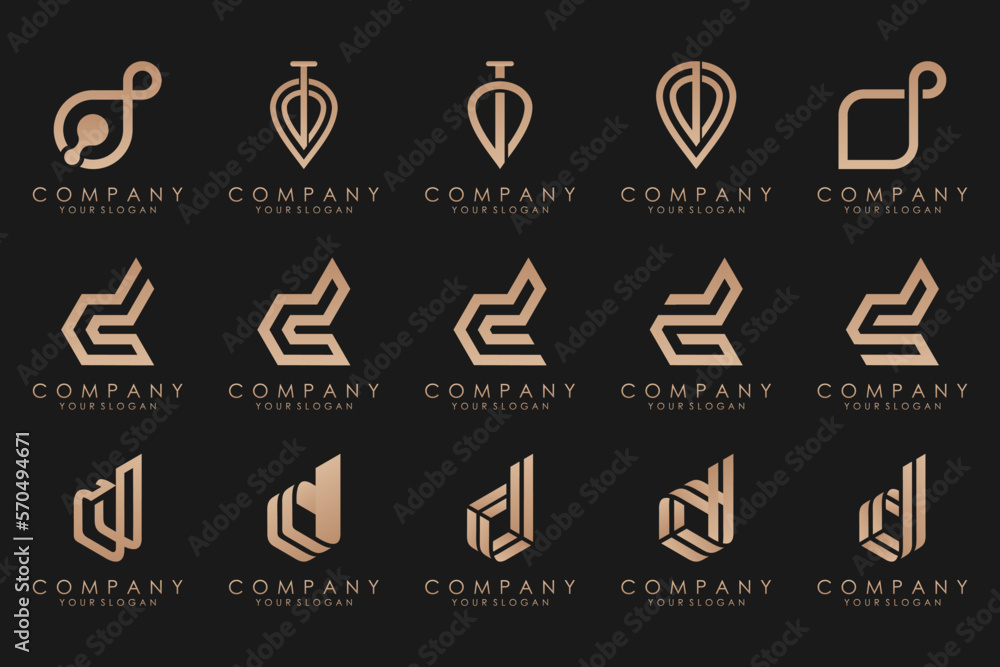 abstract letter D logo icon set. design for business of luxury, elegant, simple. abstract letter D logo icon set. design for business of luxury, elegant, simple.