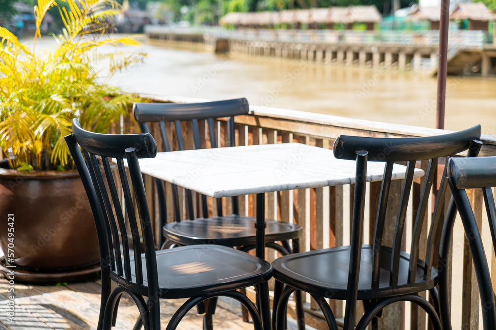 empty table and chair in restaurant