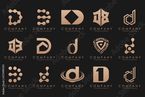 abstract letter D logo icon set. design for business of luxury, elegant, simple. photo