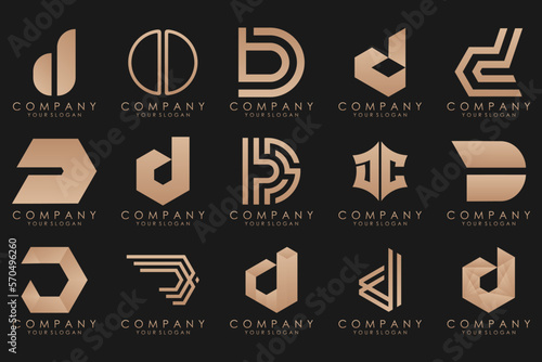 abstract letter D logo icon set. design for business of luxury, elegant, simple. photo