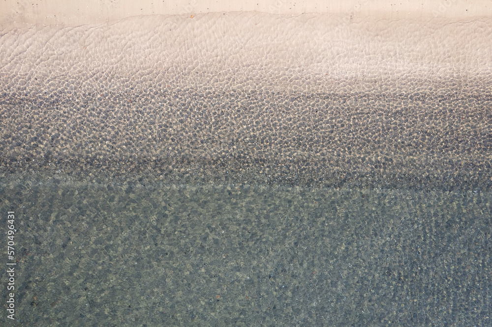 The transparency and shape of the sea waves