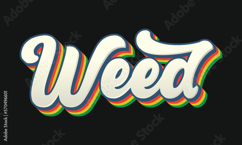 Cannabis Weed Typography T-Shirt Vector
