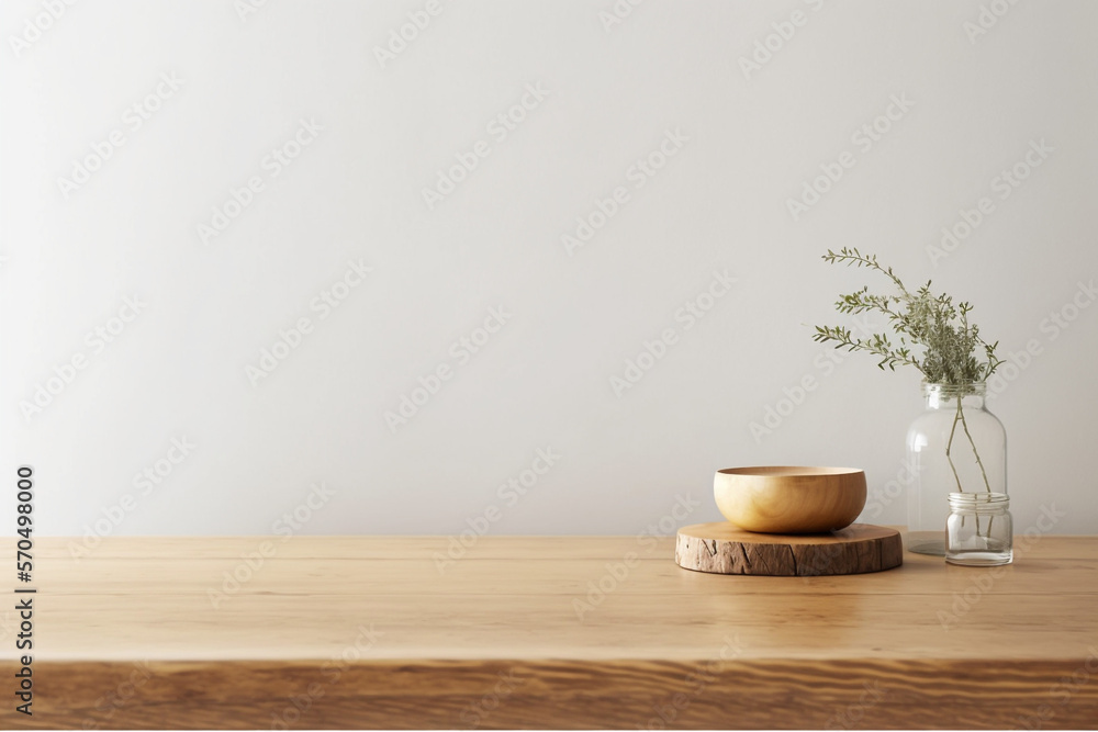 Minimalistic Elegance: A Close-Up Look at a Wooden Table Display With Generative AI Minimalistic Elegance: A Close-Up Look at a Wooden Table Display With Generative AI