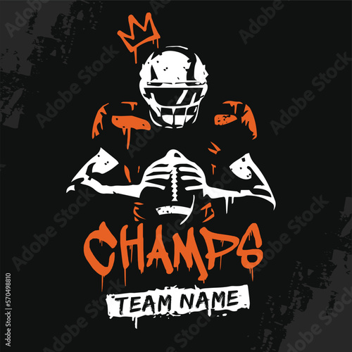 VECTORS. American football champions, editable poster, winners, super bowl, graffiti, artwork, crown