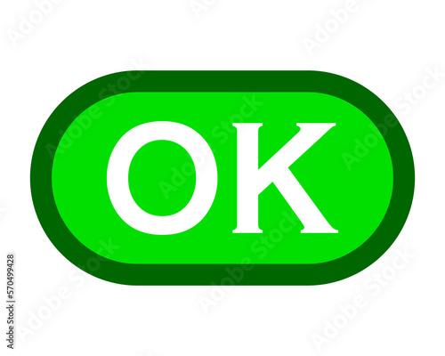 ok button or icon. flat color icon.