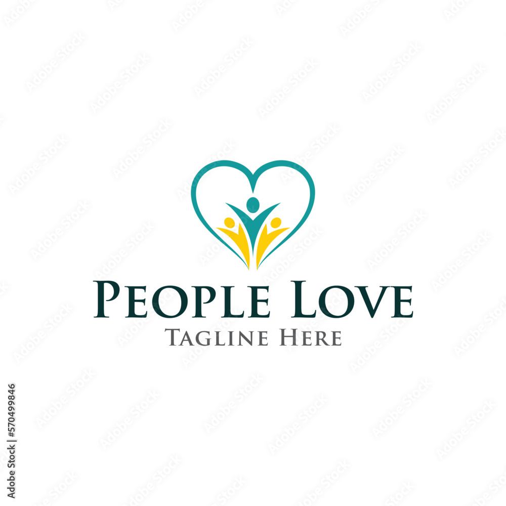People in Heart Shape Logo Creation People in Heart Shape Logo Creation