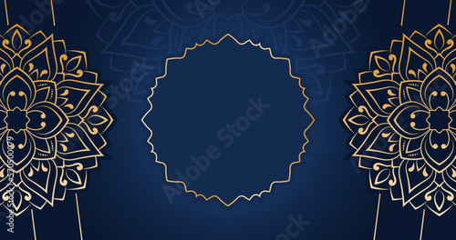 Vector luxury islamic arabic background with luxury flower mandala design mandala background