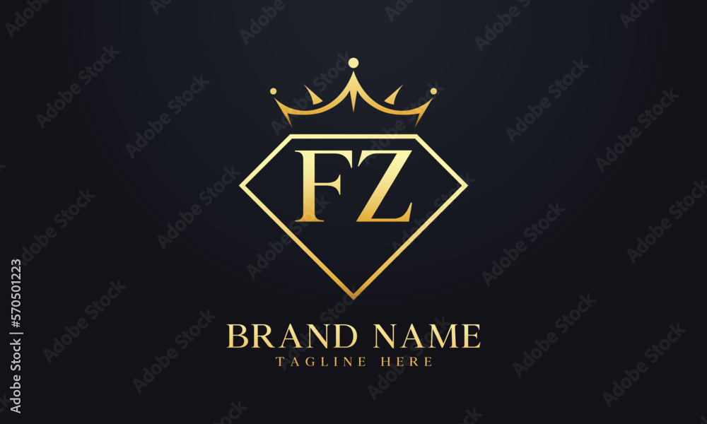Diamond crown vector. Luxury queen logo for jewelry vector with letters Diamond crown vector. Luxury queen logo for jewelry vector with letters