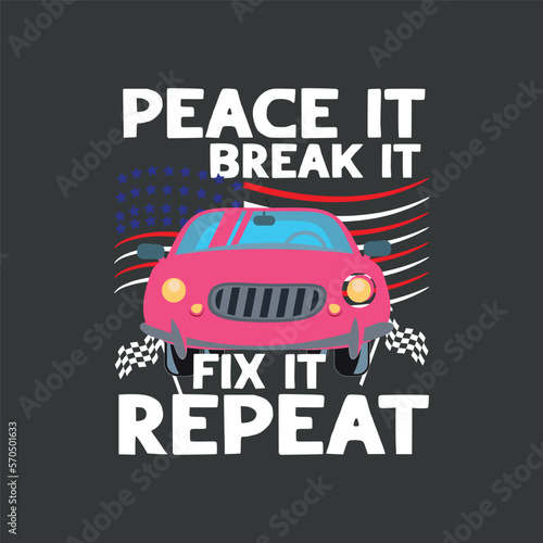 Peace it break it fix it repeat shirt design svg Go kart  racing car  go kart diver  