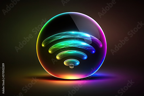 Colorful Wireless and wifi icon. Wi-fi signal symbol. Internet Connection.  generative ai