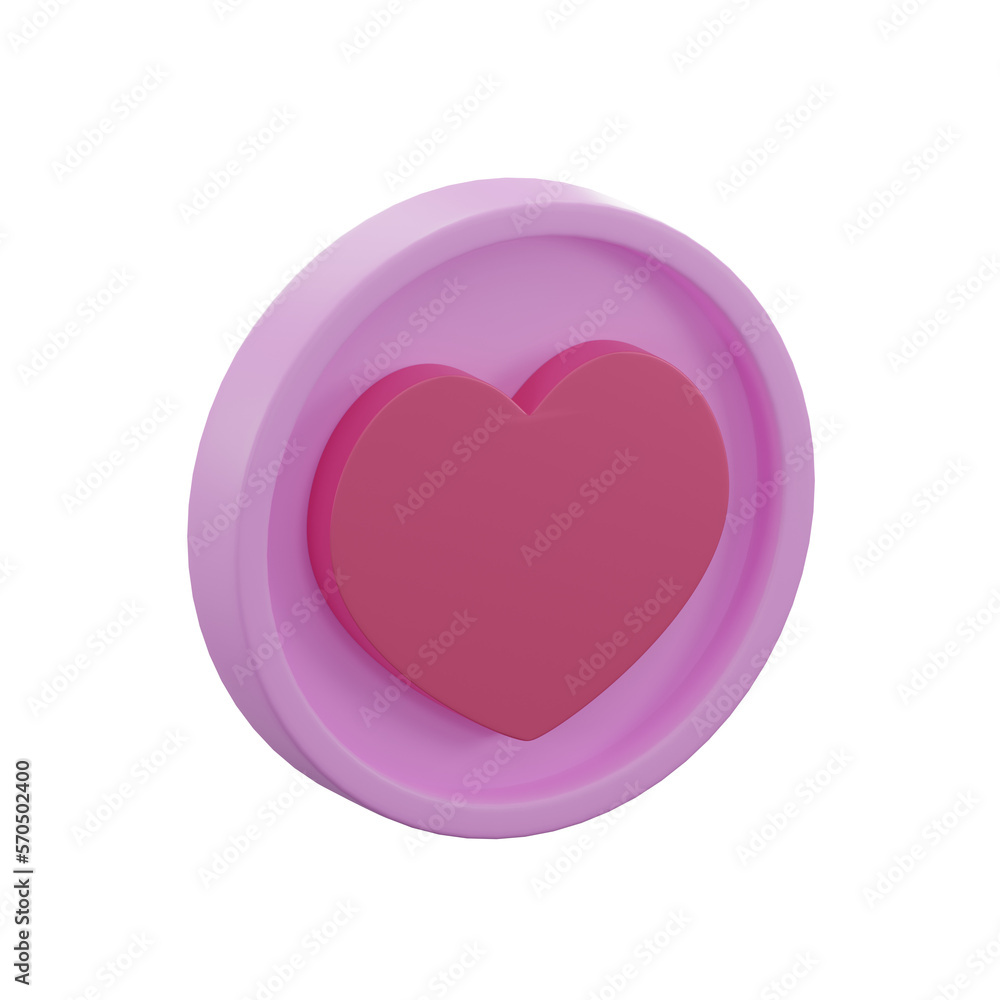 3D rendering pink heart isolated for valentine day 3D rendering pink heart isolated for valentine day