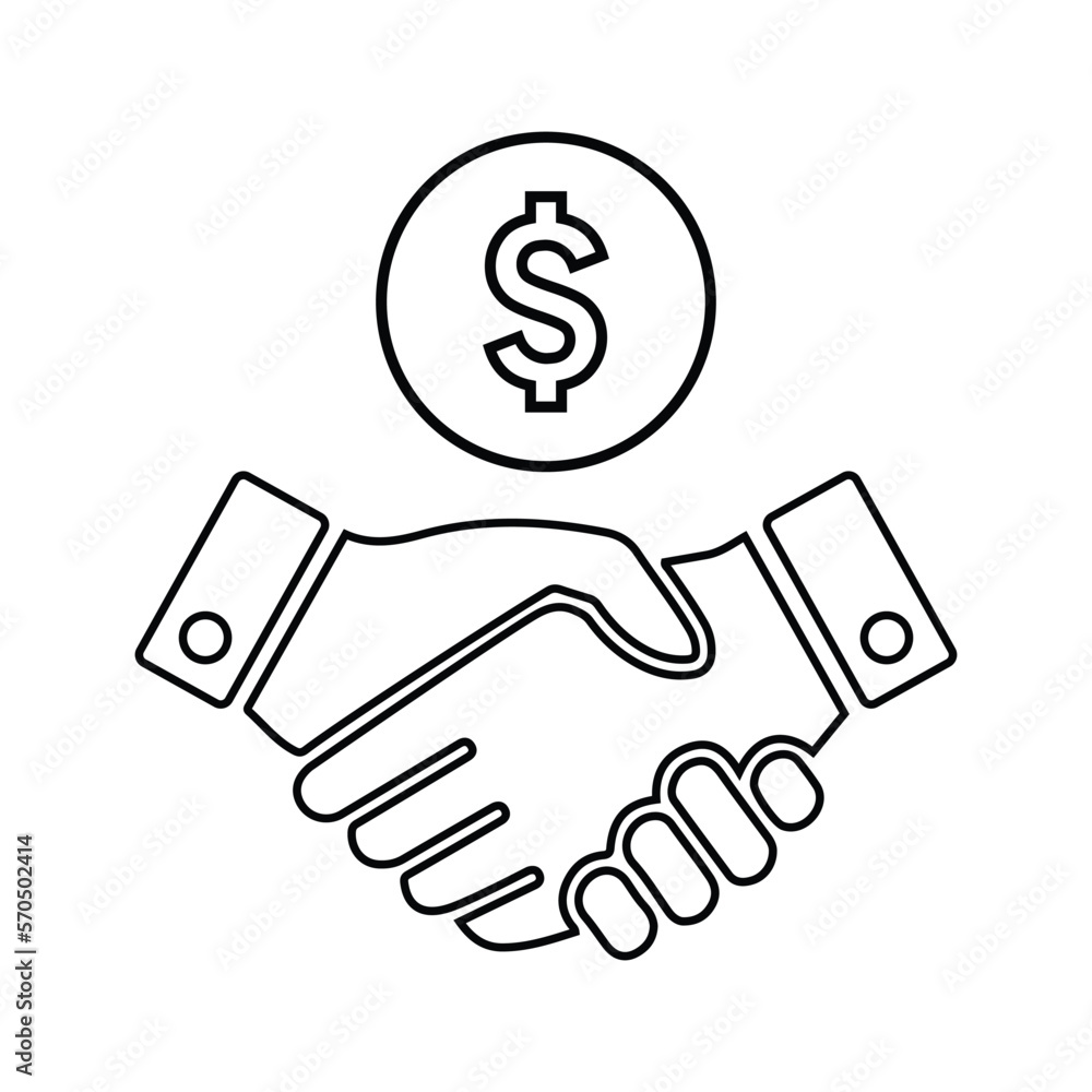 Dollar, Business Deal line icon. Outline design. Dollar, Business Deal line icon. Outline design.