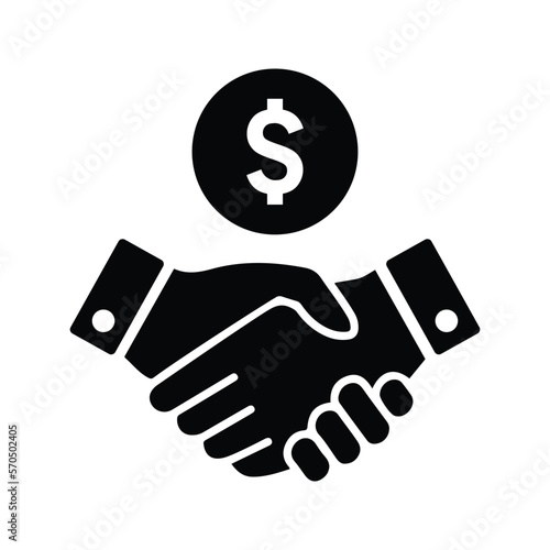 Dollar, Business Deal Icon Design.