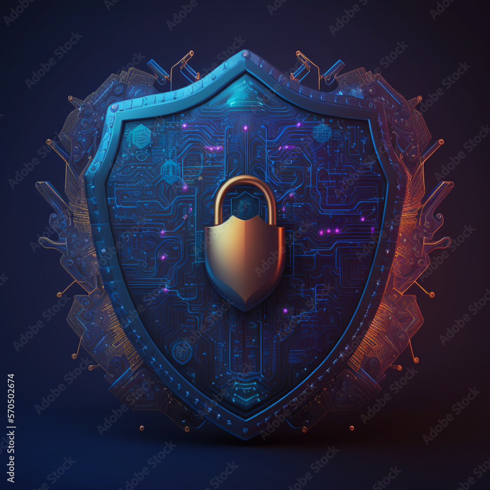 Fototapeta premium Cyber security concept art