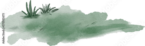 grass and flowers watercolor illustration