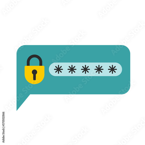 Sms authentication OTP icon flat vector illustration clipart isolated on white background