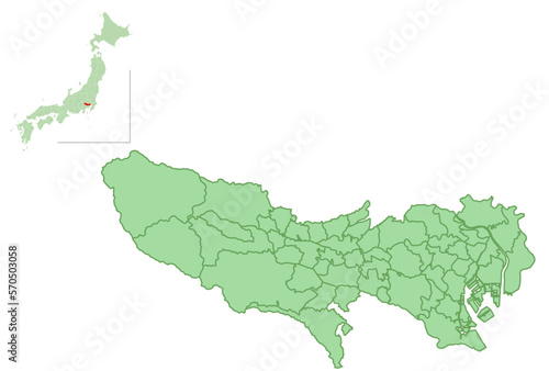東京　地図　市町村　アイコン